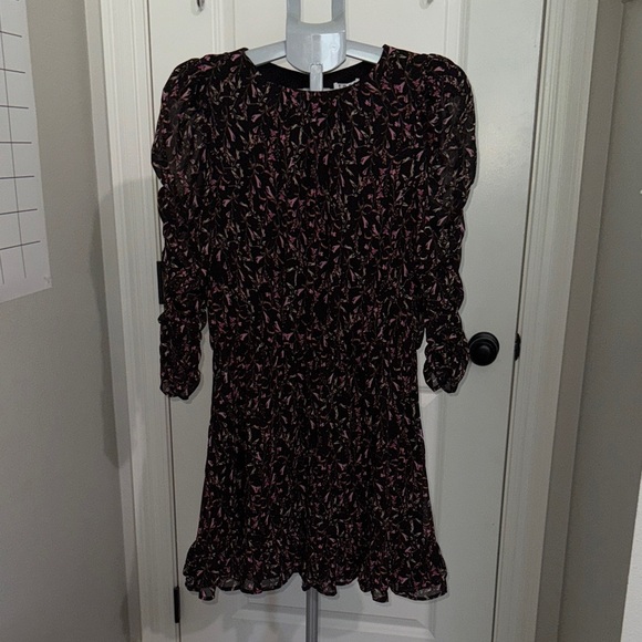 TCEC Black and Pink Floral Long Sleeve Dress - Picture 1 of 12